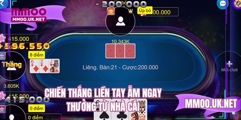 Chiến thắng liền tay ẵm ngay thưởng từ nhà cái